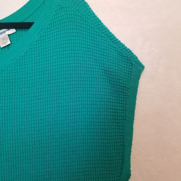 Christopher Banks PXL Petite Sweater Kelly Green Boxy 100% Cotton Lagenlook Boho - Picture 3 of 10